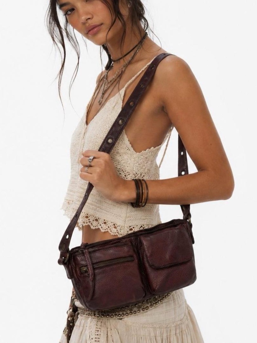 Free People  leather sling bag -MSRP $88